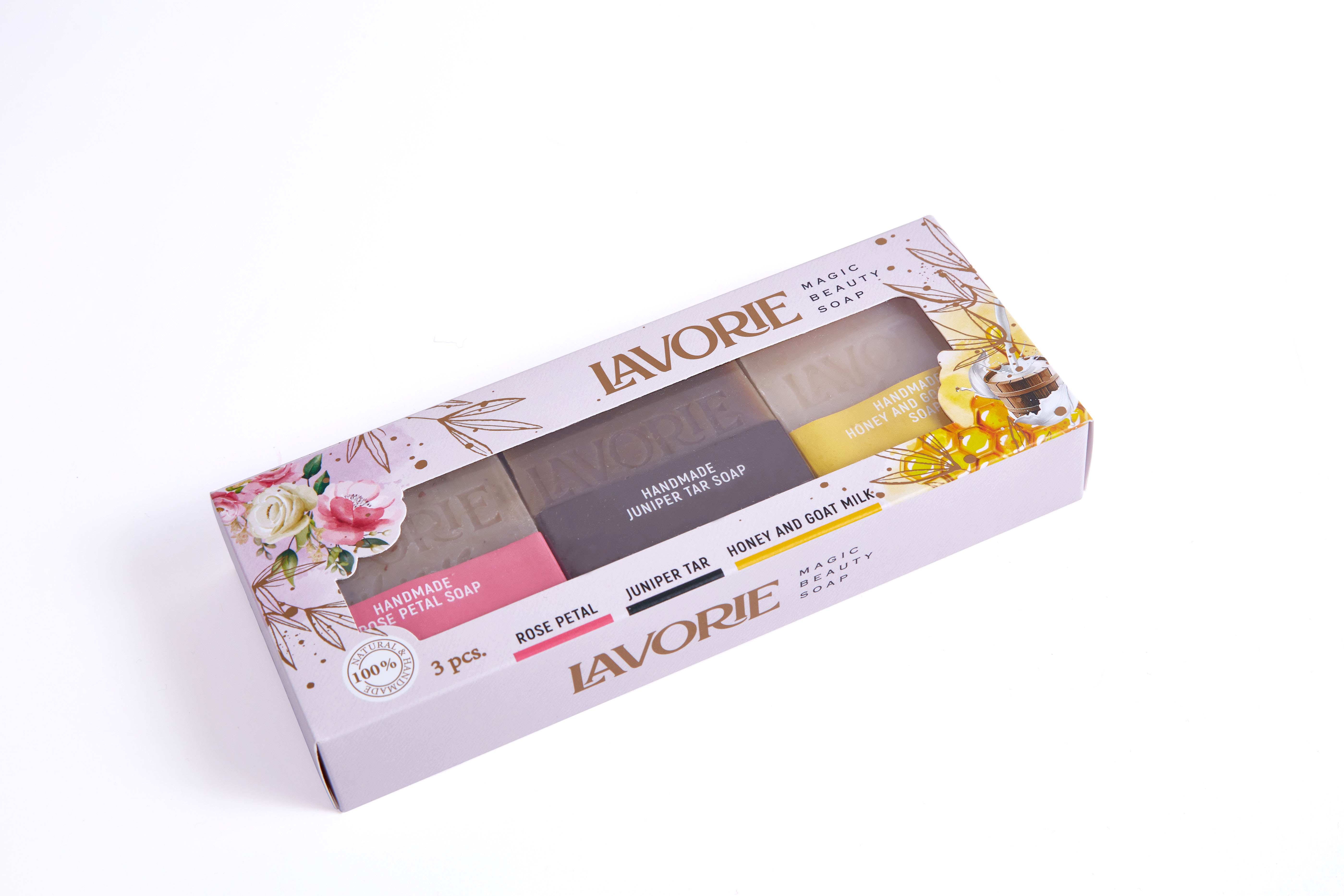 LAVORIE ROSE PETAL & JUNIPER TAR & GOAT MILK WITH HONEY SOAP