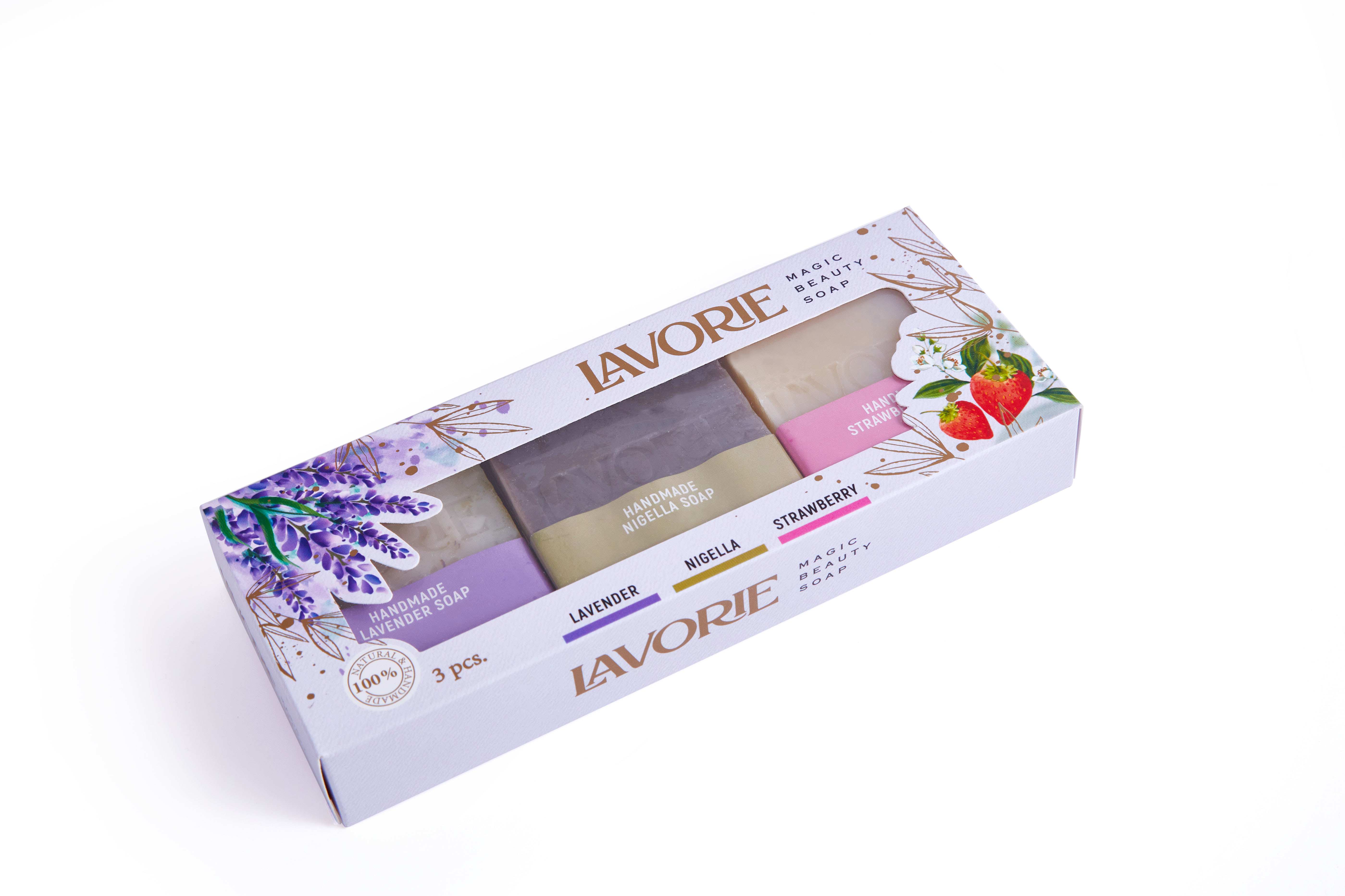 LAVORIE LAVENDER & NIGELLA & STRAWBERRY SOAP