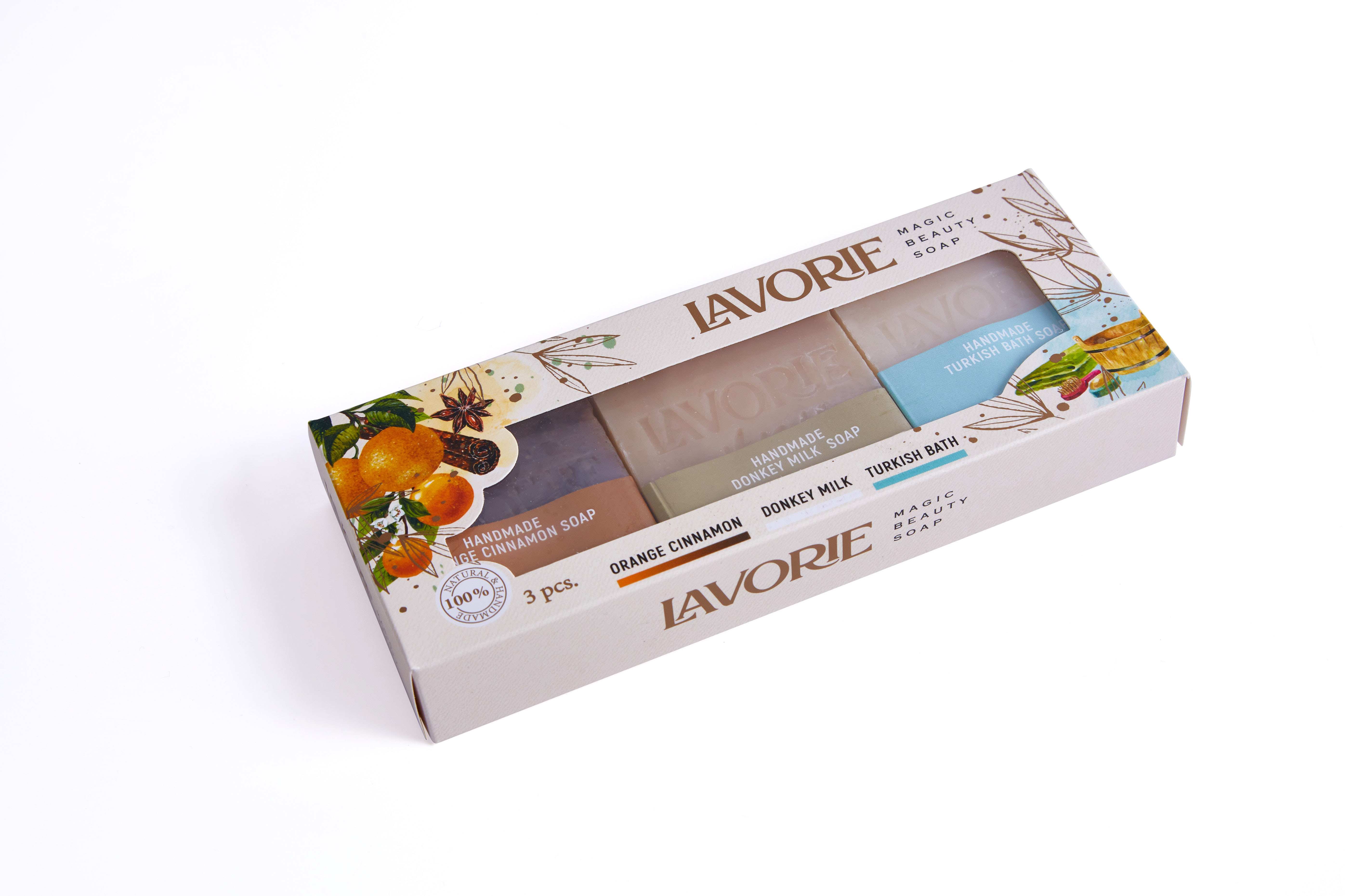 LAVORIE ORANGE-CINNAMON & DONKEY MILK & TURKISH BATH SOAP